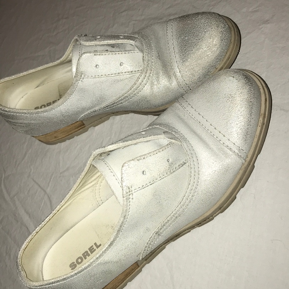 Baby Blue Silver Shimmer Sorel Loafers